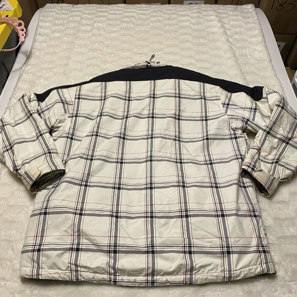 Ripzone Core Jacket Men's XL Beige Plaid Fleece Lined Full Zip Nylon Long Sleeve - Picture 11 of 16